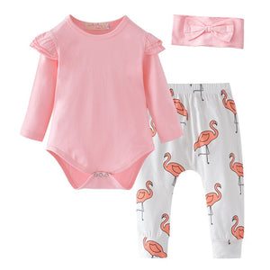 3Pcs Set Cotton T-shirt Pants