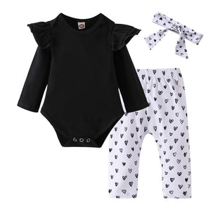 3Pcs Set Cotton T-shirt Pants