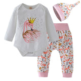 3Pcs Set Cotton T-shirt Pants