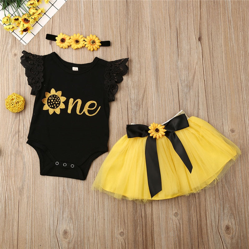 One Year Birthday Baby Girls Clothes Set