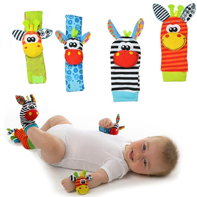 Infant Baby Kids Socks rattle toys Wrist Rattle and Foot Socks