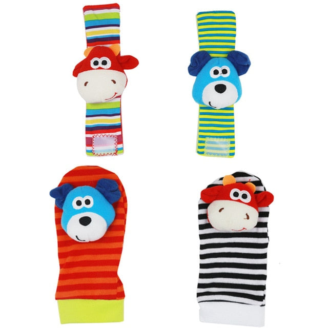 Infant Baby Kids Socks rattle toys Wrist Rattle and Foot Socks