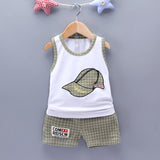 Cute Baby Boy Girl Embroidered Hat Vest Shorts