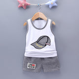 Cute Baby Boy Girl Embroidered Hat Vest Shorts