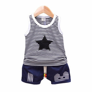 Cute Baby Boy Girl Embroidered Hat Vest Shorts