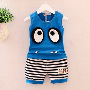 Cute Baby Boy Girl Embroidered Hat Vest Shorts