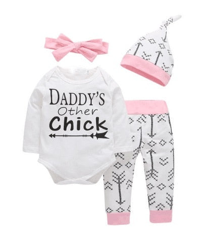 4 Pieces!! Newborn Baby Girl Clothing Set